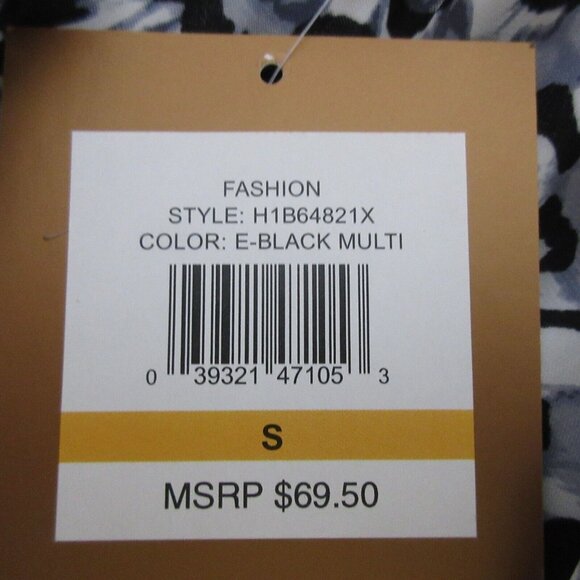 Ellen Tracy Womens Blouse Small Black Animal Print Gathered Peplum Silky Keyhole - Picture 5 of 10